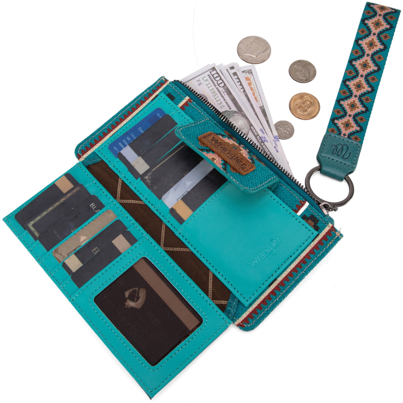 Wrangler Purses for Women Western Clutch Purse Rfid Wallet Womens, Dark Turquoise
