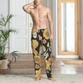 thumbnail image 5 of Uemuo Mushrooms Honeycomb Pattern Men's Wide Leg Palazzo Lounge Pants with Pockets Light Weight Loose Comfy Casual Pajama Pants-Medium, 5 of 9