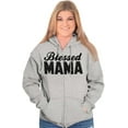 thumbnail image 3 of Blessed Mama Grateful Thankful Mother Zip Hoodie Sweatshirt Women Brisco Brands M, 3 of 5