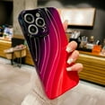 thumbnail image 3 of Compatible with iPhone 14 Pro Max Water Ripple Case, Cute Gradient Color Aesthetic Wave Shape Soft Camera Protective Phone case for iPhone 14 Pro Max Women Girls Black Red, 3 of 12