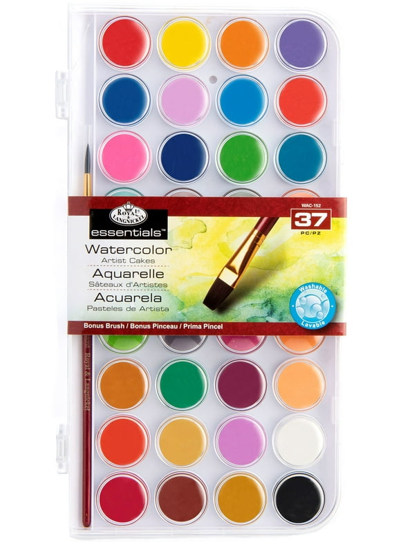 Royal & Langnickel - 36 Color Watercolor Artist Paint Cake Set with Brush