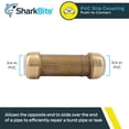 thumbnail image 2 of Acoplamiento deslizante de PVC SharkBite, conector a presión de latón de 3/4 pulgadas, 2 of 5