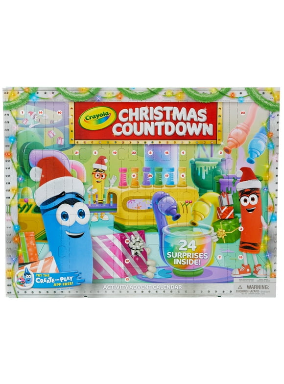 Crayola Christmas Countdown Calendar, Kids Advent Calendar, 24 Holiday Gifts and Crafts, Assorted Colors