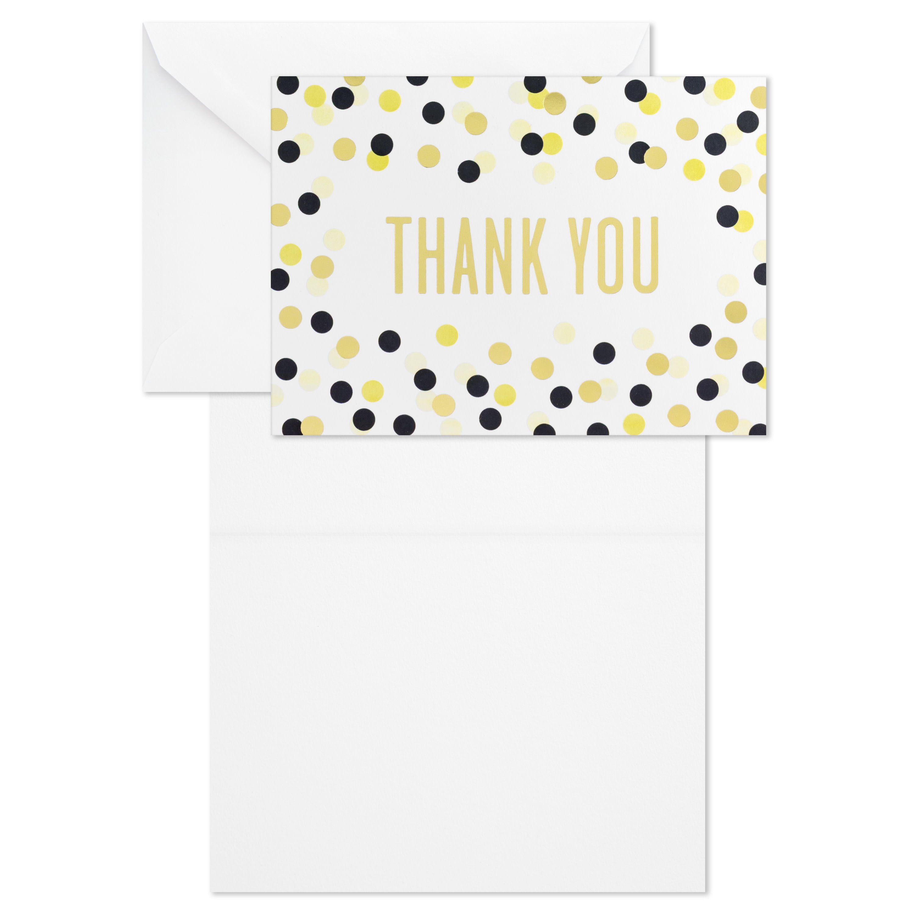 Hallmark Blank Thank You Notes (Gold and Black Dots), 20 Count