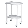 thumbnail image 6 of Eastvita 12 x 24 ines Stainless Steel Prep Table with Wheel Heavy Duty Commercial Work Table with Adjustable Undershelf for Commercial Kitchen Restaurant, 6 of 7
