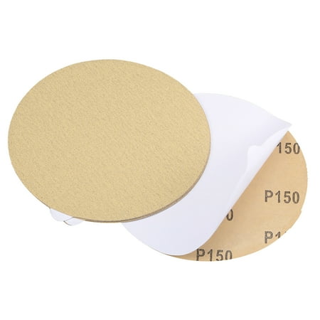 

6-Inch PSA Sanding Disc Aluminum Oxide Adhesive Back Sandpaper Yellow 150 Grits 5pcs