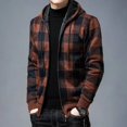 thumbnail image 4 of Suéter de punto con cremallera para hombre, ropa a cuadros, cárdigan, sudaderas con capucha, cremallera, grueso, invierno, rojo, tops, jerséis, casuales, elegantes, baratos y calientes, 4 of 5