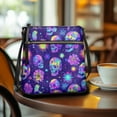 thumbnail image 3 of LedBack Galaxy Skull Print Women Crossbody Purse Leather Hobo Bag Sling Shoulder Bag with Zipper Front and Back Pockets, Satchel Purse with Adjustable Strap, Blue, 3 of 7