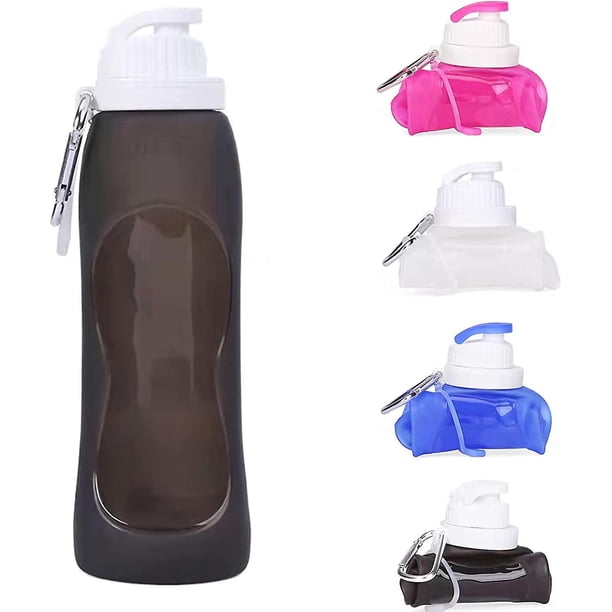 Botella de agua deportiva sin Bpa (gris oscuro), botella de agua ultraligera de 500 ml, botella de agua plegable, botella de agua deportiva a prueba de fugas para gimnasio, yoga, Hiki Rojo Verde Cocina, Decoración y Otros
