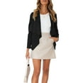thumbnail image 3 of Liacowi Women Velvet Jacket, Solid Color Long Sleeve Irregular Ruffle Tops, 3 of 6