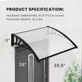 thumbnail image 5 of SPECSTAR Polycarbonate Window Door Awning Canopy Transparent with Black Bracket 40 Inch x 40 Inch, 5 of 6