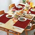 thumbnail image 2 of Red Black Plaid Checkered Pattern Summer Placemats Table Placemats Set Of 4-Linen Kitchen Washable Placemats Table Mats 11.8"x17.7" Non-Slip Heat Resistant, 2 of 6