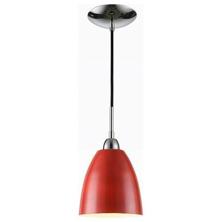 

Woodbridge Lighting Vento 1-Light Conical Metal Mini-Pendant in Red/Black