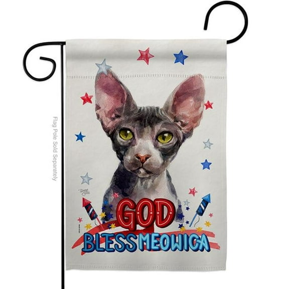 Breeze Decor G120189-BO Patriotic Sphynx Animals Cat 13 x 18.5 in. Double-Sided Decorative Vertical Garden Flags for House Decoration Banner Yard Gift