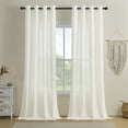 thumbnail image 3 of PHOENIGON Polyester Linen Textured Light Filtering Semi-Sheer Grommet Curtain Pair, 3 of 13