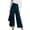 Dark Blue #015, variant on Womens Flowy Pants Button Down High Waisted Wide Leg Trouser Trendy Side Split Ruffle Straight Leg Y2K Streetwear, M