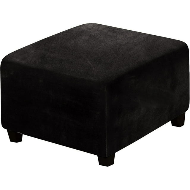 Ctnporpo Square Ottoman Ottoman Slipcover Square Footstool Protector Storage Stool Ottoman Stretch with Elastic Bottom Feature Real Velvet Plush Fabric(Length:27 32 Inch) Sofa Cover
