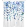 thumbnail image 2 of HVEST Floral Shower Curtain Green Eucalyptus Leaves and Blue Floral Botanical Bathroom Curtain with Hooks Set Polyester Fabric Bath Decorations, 60 X 72 Inches, 2 of 5