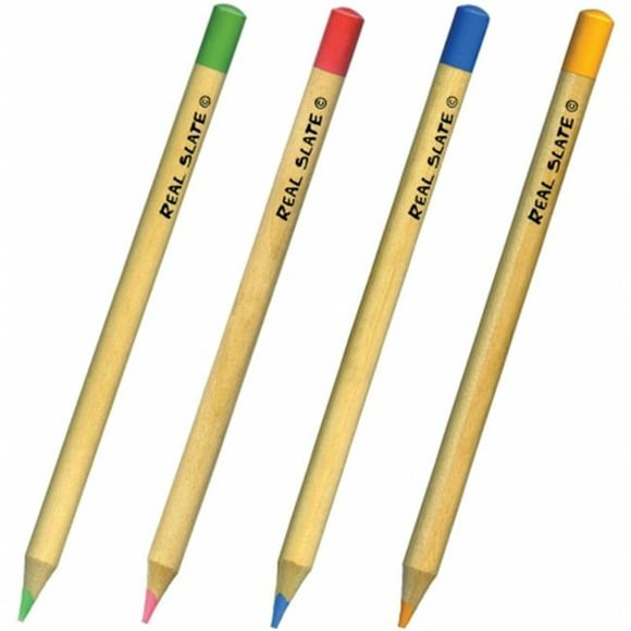 SLTCLK02 Crayons à Craie en Ardoise Véritable avec Taille-Crayon