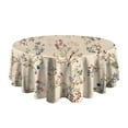 thumbnail image 5 of Pioneer Flower Floral Print Pattern Round Tablecloth 60"x60",Wrinkle Wipeable Table Cloth for Kitchen Dining Room Picnic Patio Party, 5 of 6