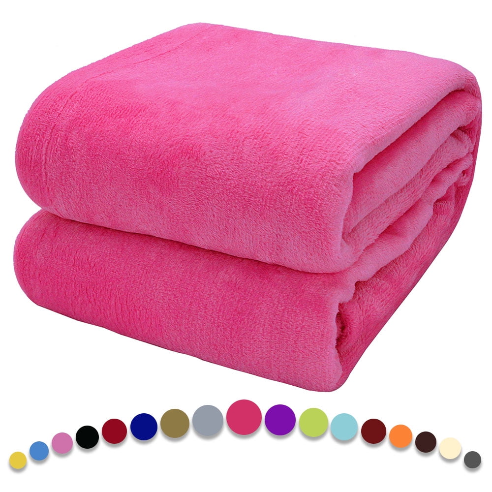 Lightweight & Plush Hypoallergenic Throw Size Blanket – All Season Couch or Travel Red Pink Love Microfiber Blankets for Bed 60 x 80 