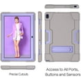 thumbnail image 4 of Mignova For Lenovo Tab E10 10.1 Inch Case, Heavy-Duty Drop-Proof and Shock-Resistant Rugged Hybrid case(with Built-in Stand), for Lenovo Tab E10 (TB-X104F) Case(Grey/Purple), 4 of 7