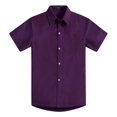 thumbnail image 1 of Spring&Gege Chemises Habillées à Manches Courtes pour Garçons Uniforme Formel Tissé Uni, Violet, 11-12 Ans, 1 of 4