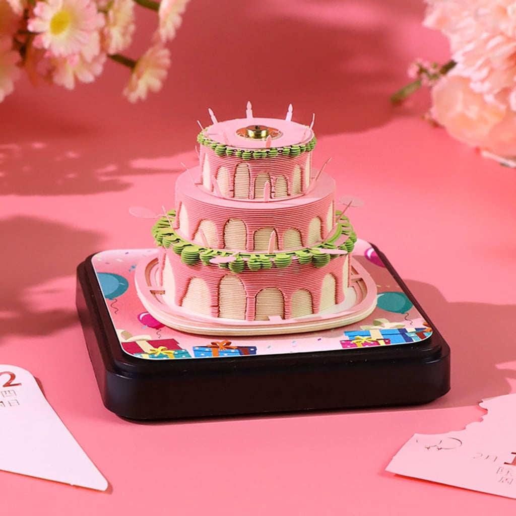2026 Timepiece Calendar Table Ornament Paper Sculpture Birthday Cake Calendar