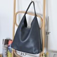 thumbnail image 4 of Bolso Hobo HOXIS de piel vegana suave para mujer, color azul marino, 4 of 6