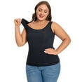 thumbnail image 3 of 1/2 Pack Women's Plus Size Tank Tops with Buit-in Bra, Women's Camisole Seamless Compression Tank Top Shapewear Body Shaper Base Layer Undershirt Underwear Tops, XL-4XL, 3 of 9