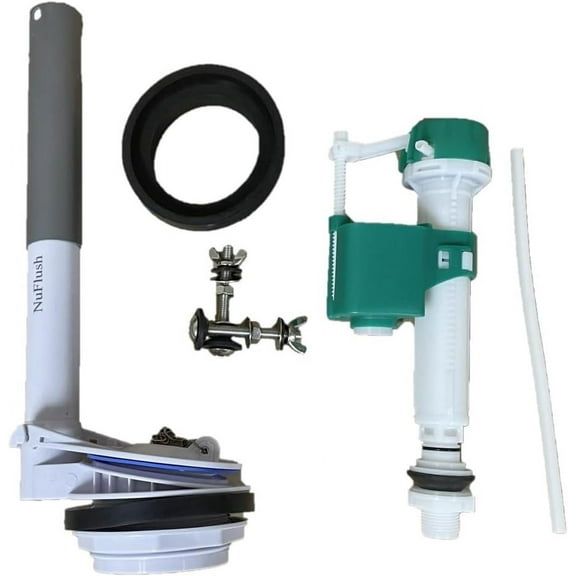 Glacier Bay Toilet Repair Kit for 3 inch Flush Valve for Two Piece Toilet has Adjustable Fill Valve with all the Hardware to install.