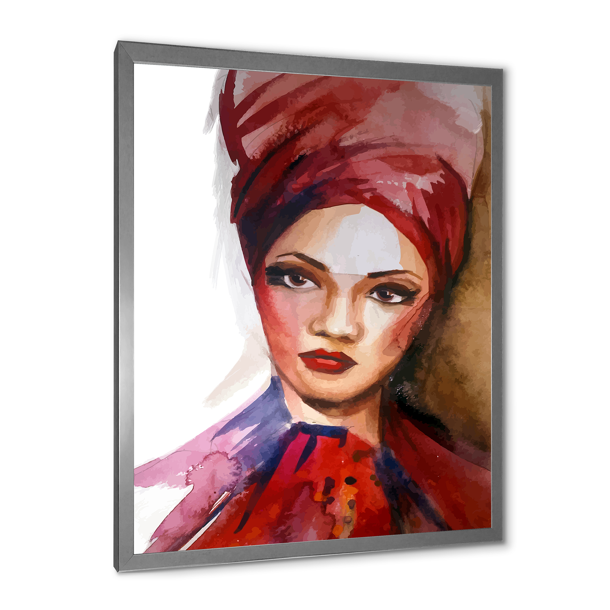 Designart 'Portrait of Young African American Woman I' Modern Framed Art Print