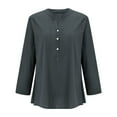 thumbnail image 6 of Premium Cotton Stand Collar Blouse for Women Timeless Wardrobe Essential Dark Gray M, 6 of 7