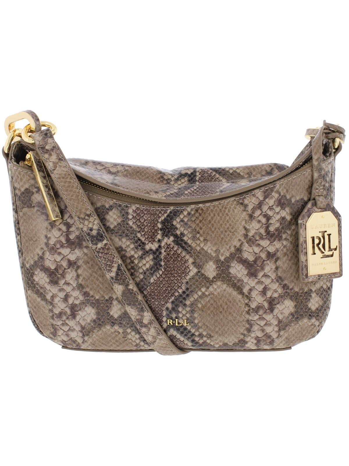 Womens Mix Texture Handbag Snake Skin Fabric Zip Shoulder Bag