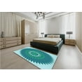 thumbnail image 5 of Ahgly Company Machine Washable Indoor Round Transitional Dark Cyan Green Area Rugs, 3' Round, 5 of 7