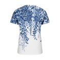 thumbnail image 4 of ICHUANYI Clearance Women Fashion Casual Printing Shirts Short Sleeve Loose Tee Tops Tunic Blouse(Blue, M) ICHUANYI WER2023080913541, 4 of 5