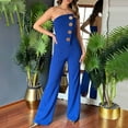 thumbnail image 4 of Wensltd Women Jumpsuits Sleeveless Wide Leg Long Pant With Pockets, 4 of 9