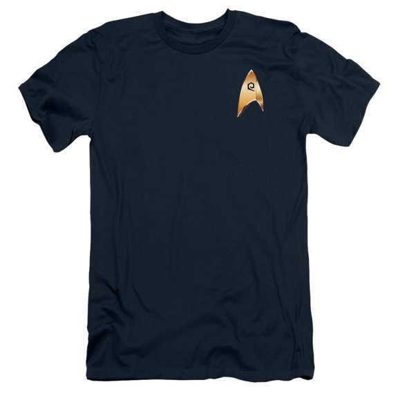 Star Trek Discovery Operations Badge Adult 30/1 T-Shirt Navy