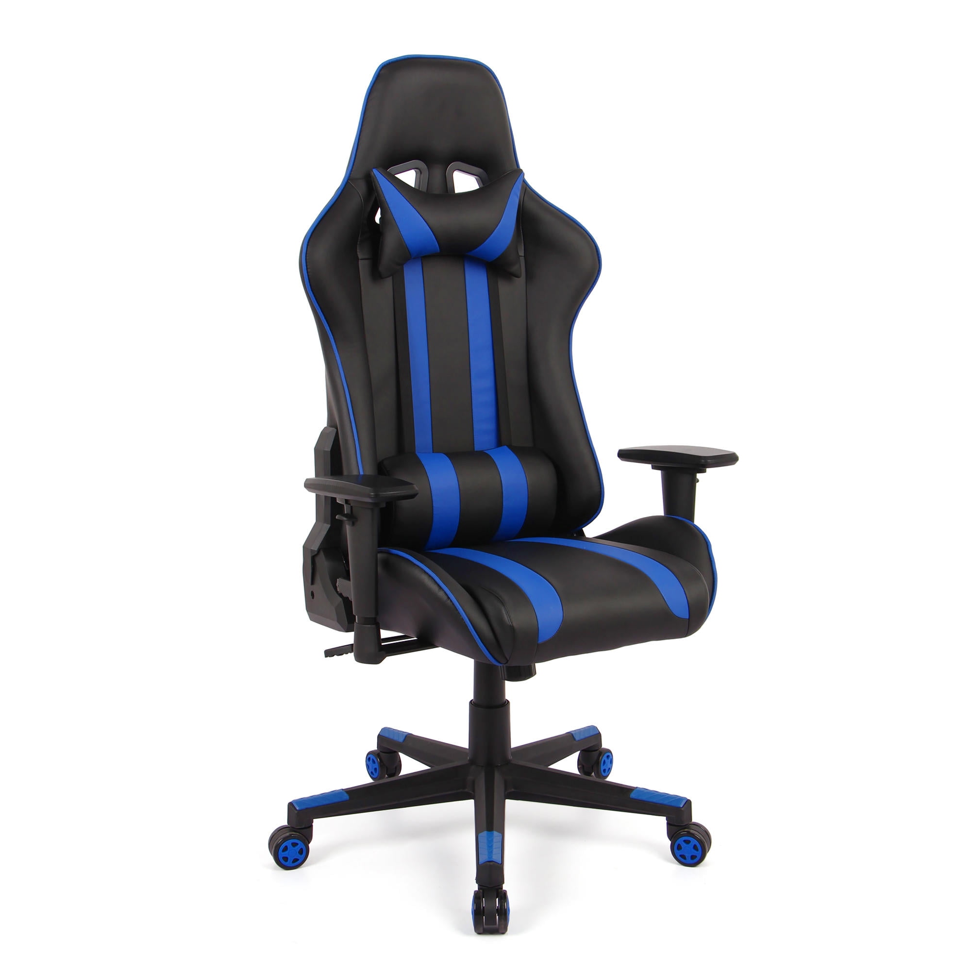 High Back Reclining Racing Gaming Chair With Removable Lumbar Support And Headrest Adjustable Seat Height Armrests Walmart Canada