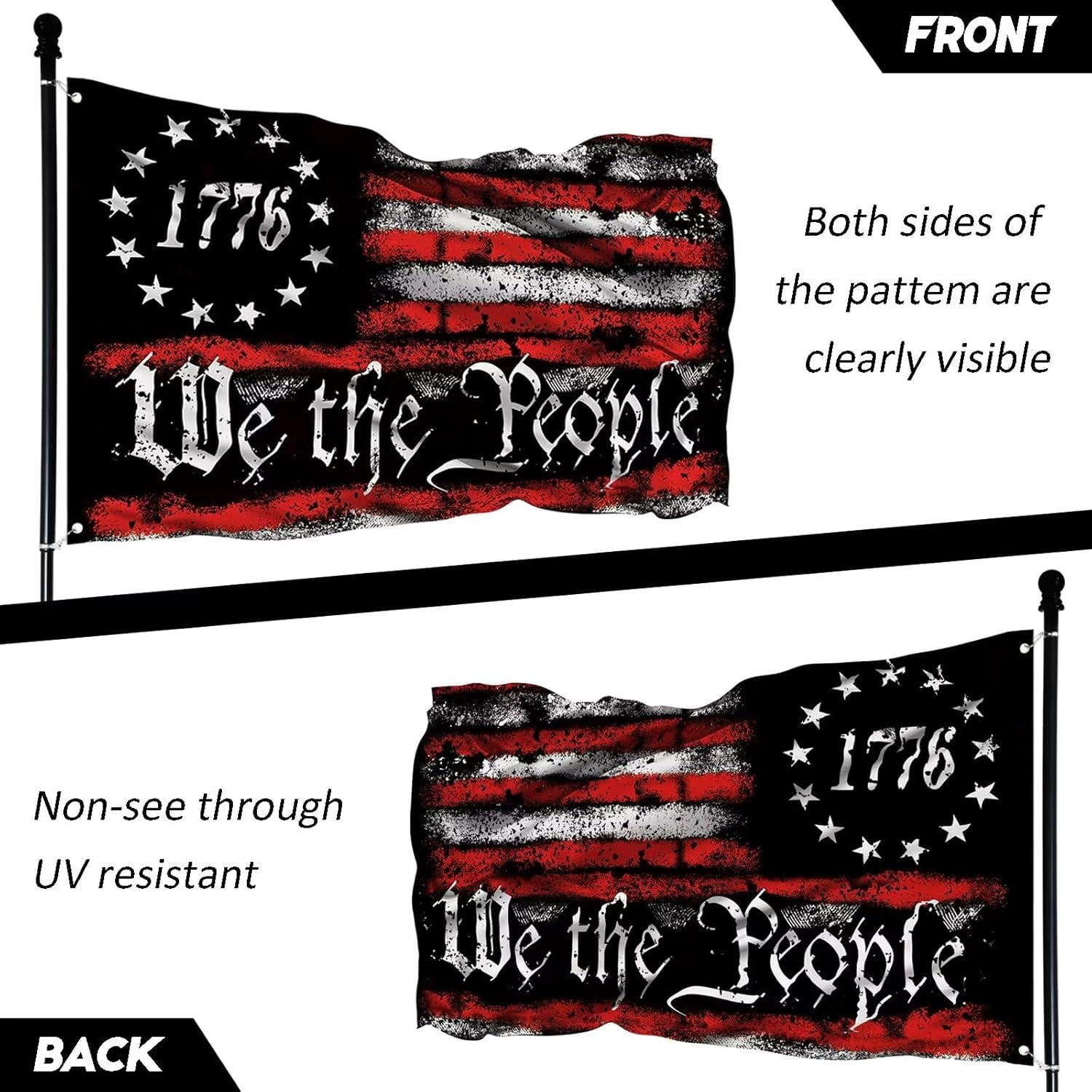 Lanola We The People 1776 Flag Double Sided 3x5 Outdoor Betsy Ross 13 Star American Constitution Flags Indoor Garden Decoration