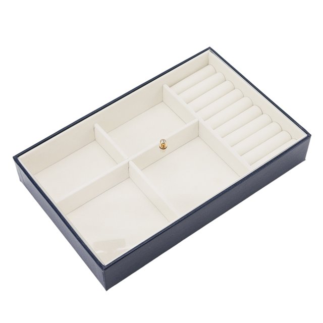 Caja de almacenamiento de joyas ANGGREK A Prueba de Polvo Con Tapa Transparente de Cuero PU