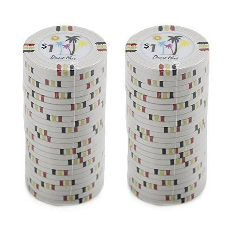 Desert Heat 13.5g Poker Chips, $1 Heavy Weight Clay