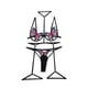 thumbnail image 2 of Sujetador G-string Strappy Lace Underwear Sexy Brief Bowknot Mujer Lencería, M, Negro Jumpingount XX000115-05, 2 of 7