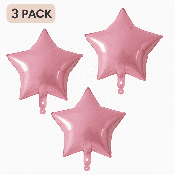 Pink Star Foil Balloons 3 Pack Party Decorations Balloons