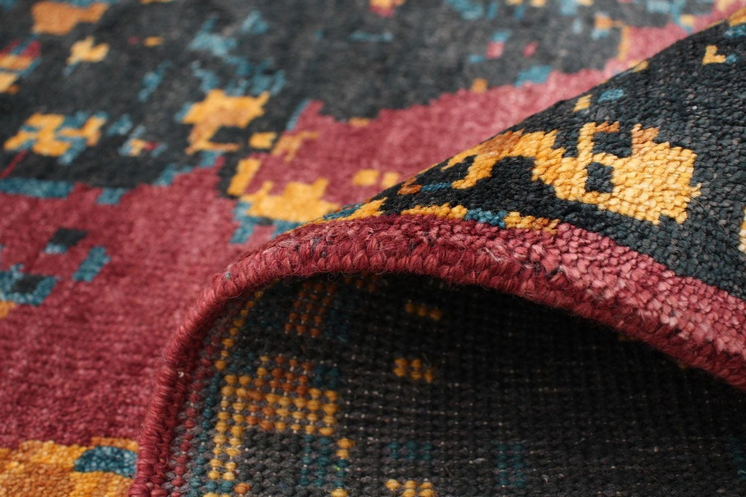 ECARPETGALLERY 5'6" x 7'7" Bordered Jules Oushak Hand-knotted Area Rug for Living Room, Dining Room and Bedroom in Red