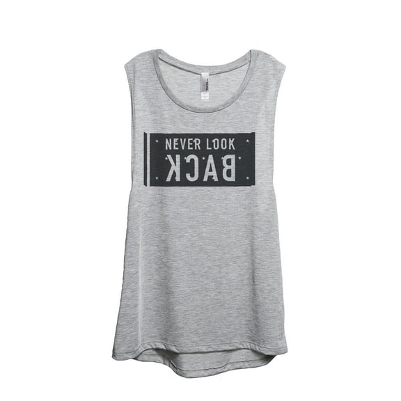 Thread Tank Never Look Back Women's Sleeveless Muscle Tank Top Sport Grey Small