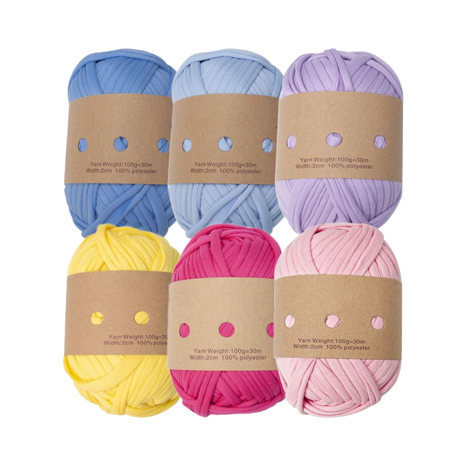 Wxqbjtam 6 Pieces Knitted Yarn Spaghetti 3M Cushion Elastic 6 Colors Rugs Home Decor Yarn A