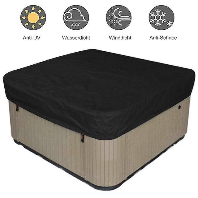SZTXJ Garden Hot Tub Cover 231*231*30cm Black, 2100D Oxford Fabric, Waterproof Dustproof Anti-UV, for Outdoor Spa Bathtub, Outdoor Spa Bath Hood