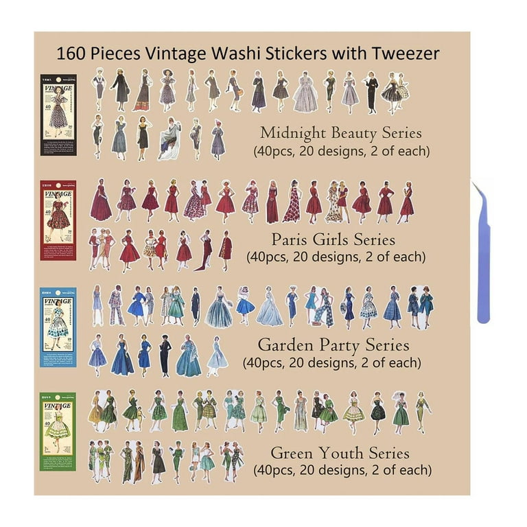160 Pcs Vintage People Stickers For Journaling Scrapbooking, Retro