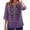 Purple, variant on Tops for Women Trendy V Neck Button Down Cotton Linen Casual T Shirt Tops Summer Tops